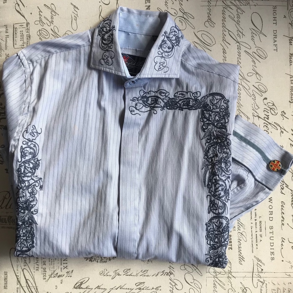 English Laundry Embroidered Dress Shirt